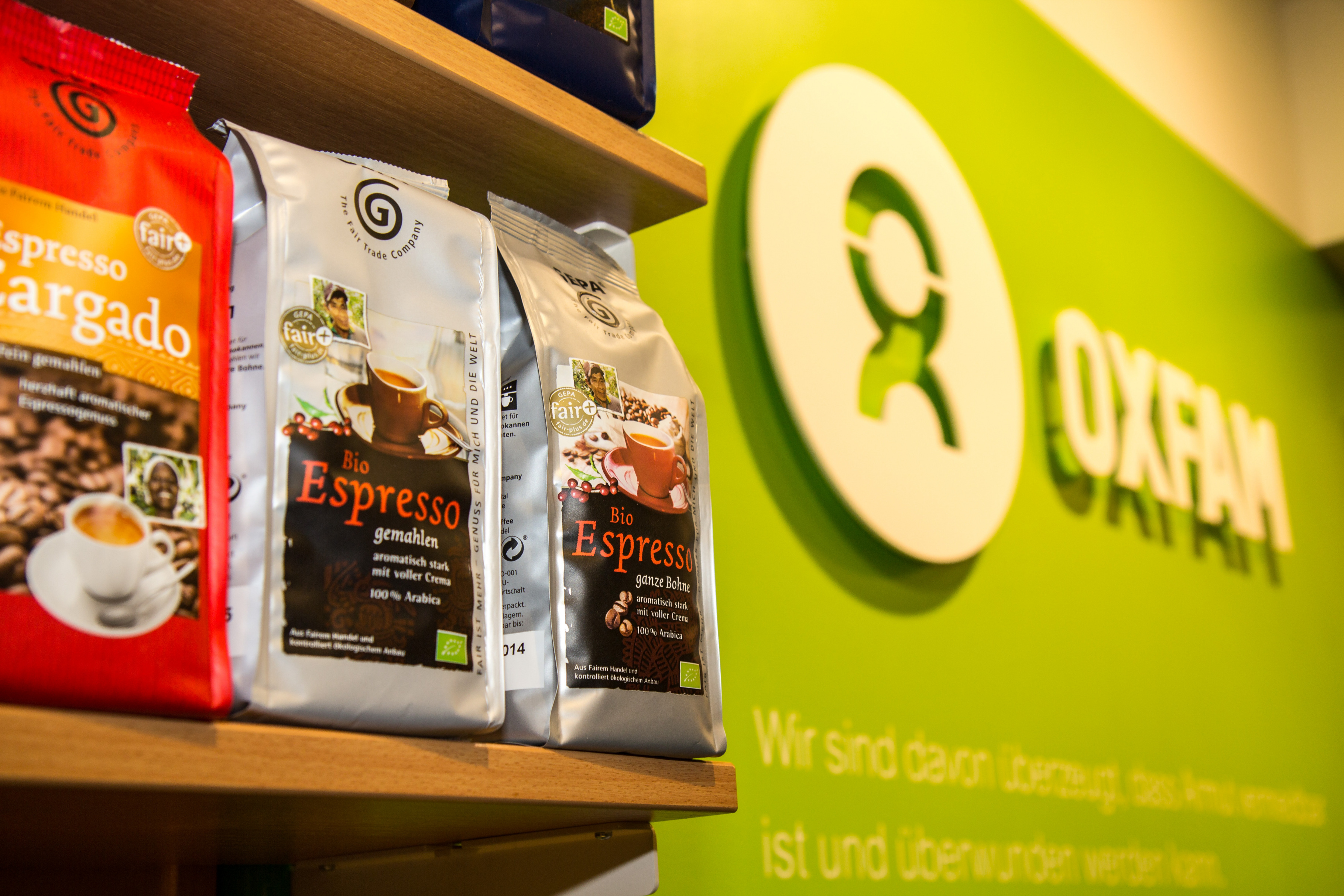 Kaffee aus fairem Handel im Oxfam Shop