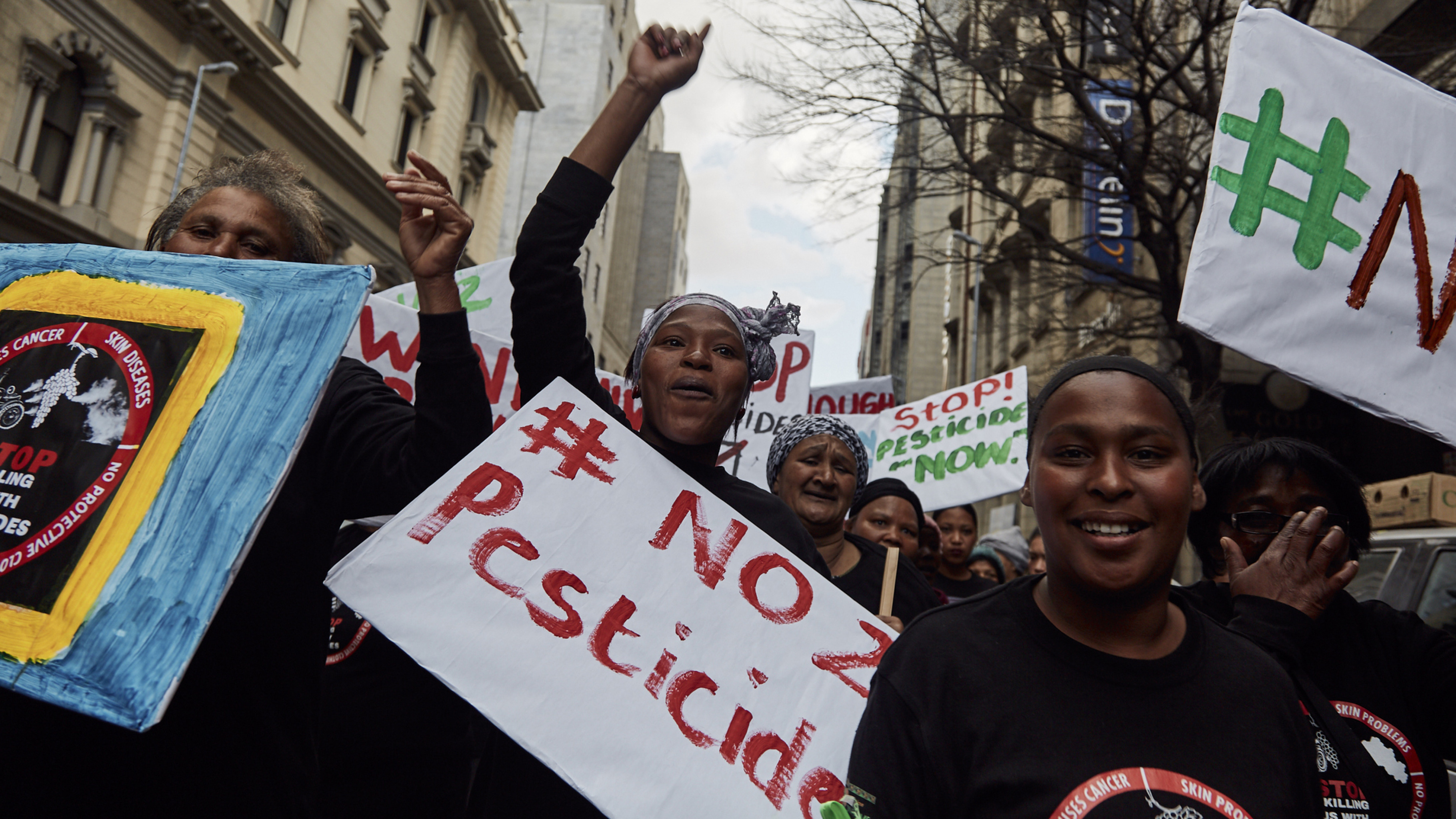 Schluss mit den hochgiftigen Pestiziden: Protestmarsch der Weinarbeiterinnen in Kapstadt