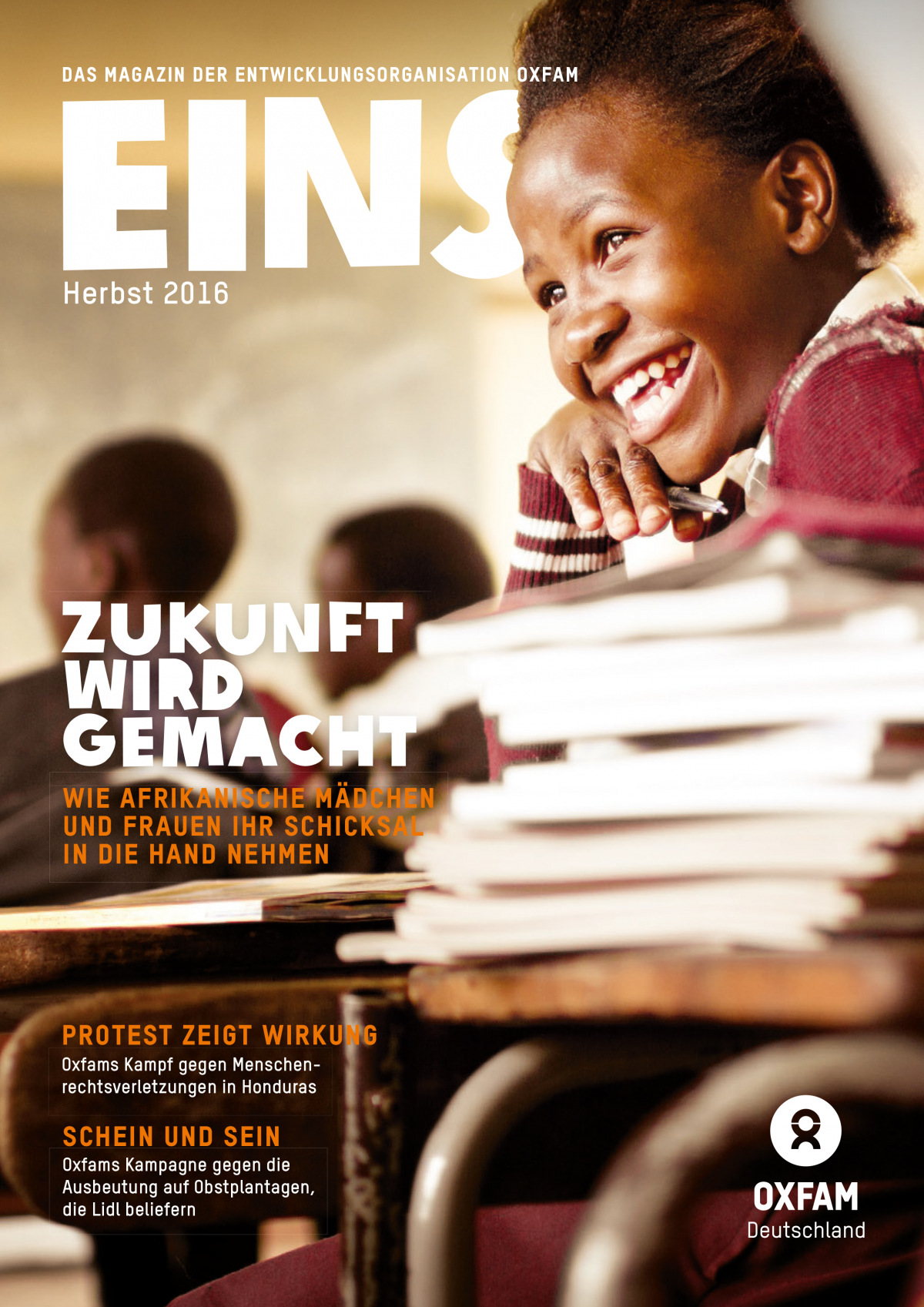 Titelbild vom Oxfam-Magazin EINS (Herbst 2016)