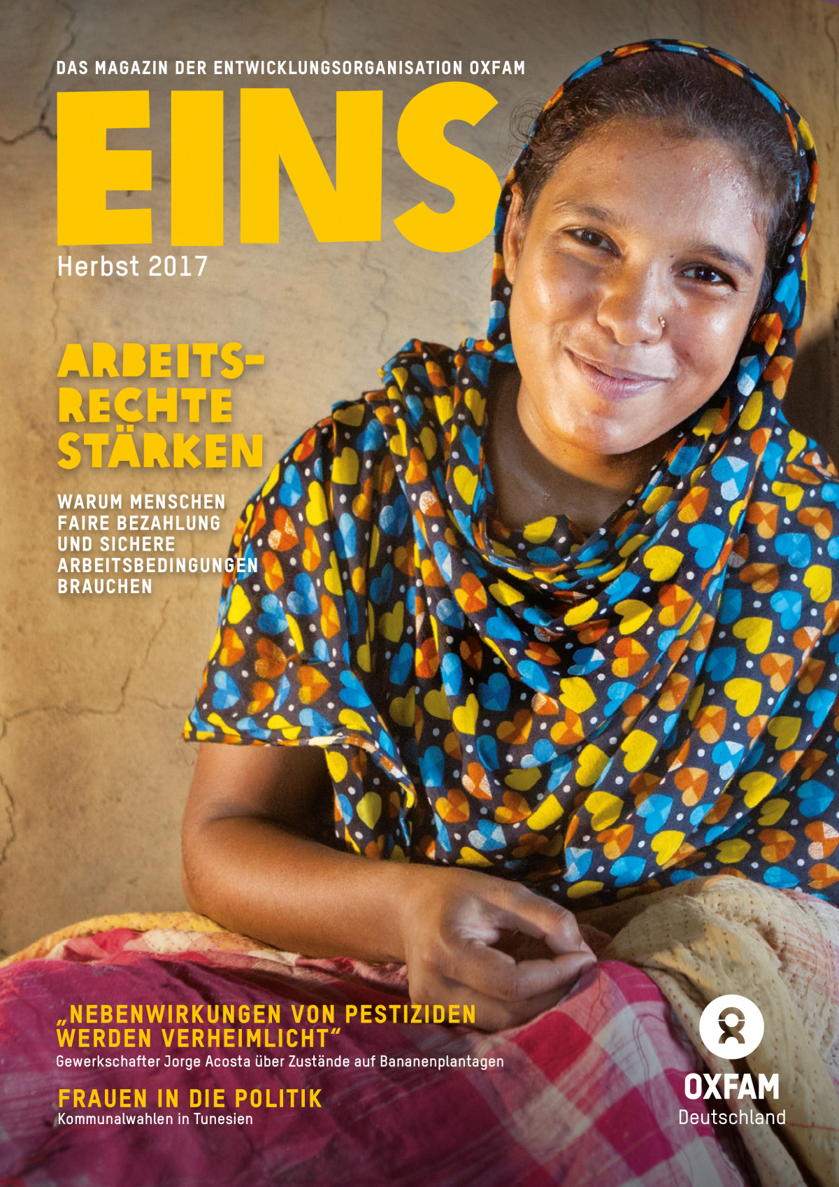 Titelbild vom Oxfam-Magazin EINS (Herbst 2017)