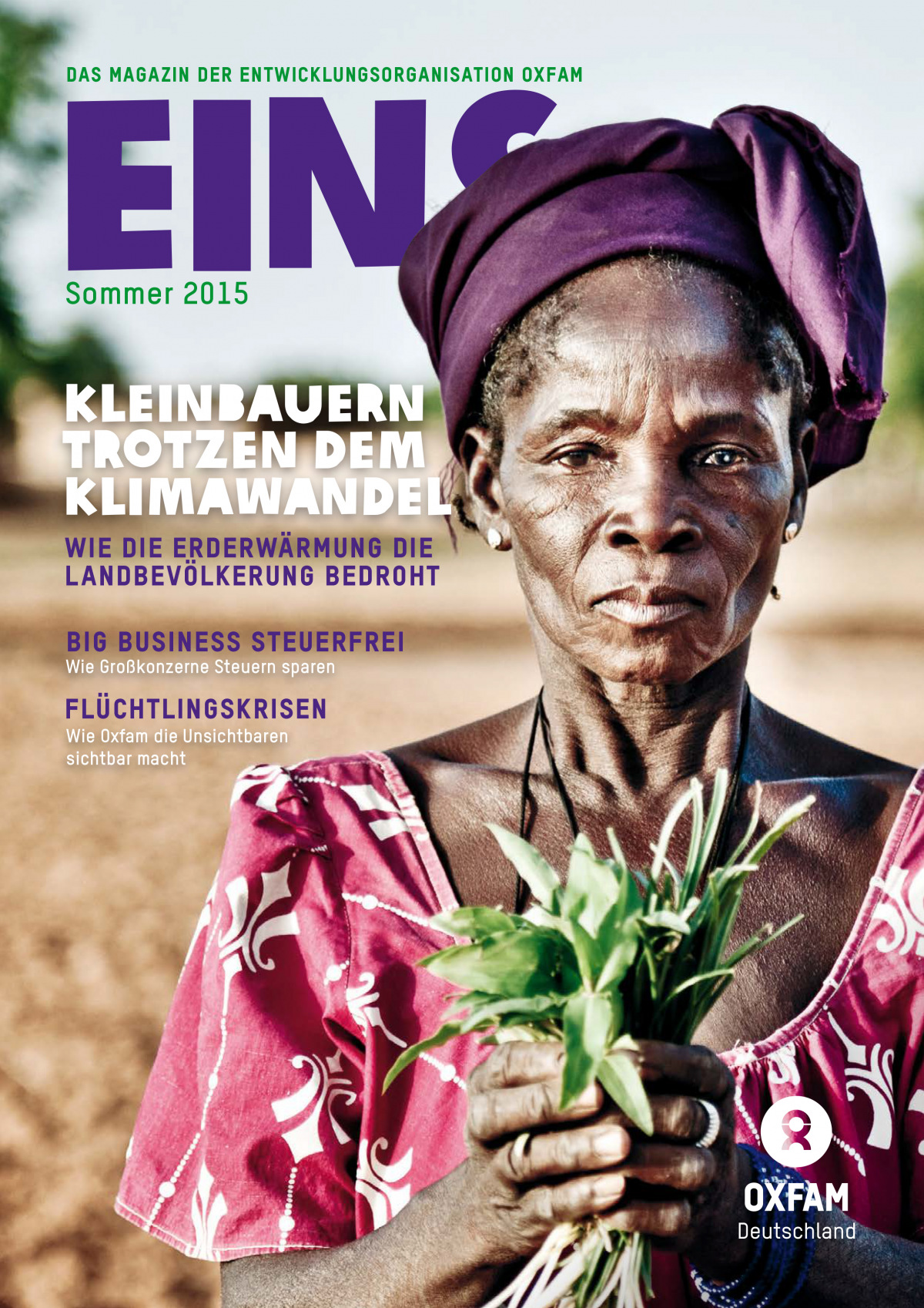 Titelbild vom Oxfam-Magazin EINS (Sommer 2015)