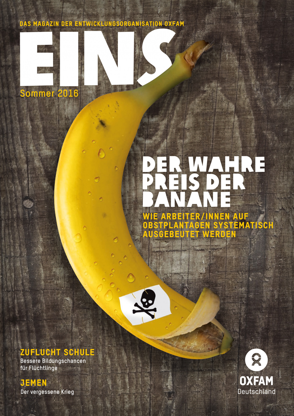 Titelbild vom Oxfam-Magazin EINS (Sommer 2016)