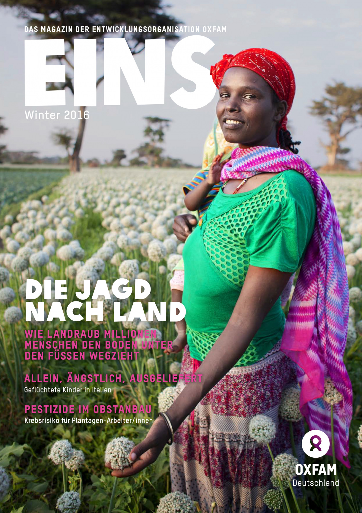 Titelbild vom Oxfam-Magazin EINS (Winter 2016)