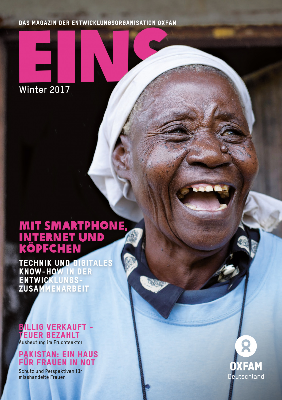 Titelbild vom Oxfam-Magazin EINS (Winter 2017)