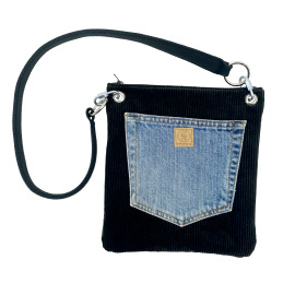 Upcycling-Unikat: Cord-Tasche grün