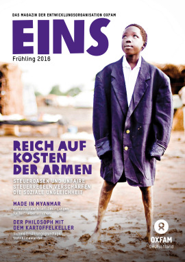 Titelbild vom Oxfam-Magazin EINS (Frühjahr 2016)