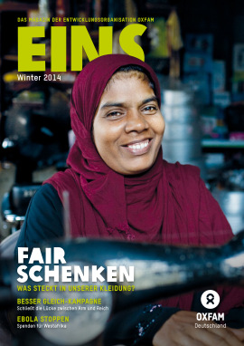 Titelbild vom Oxfam-Magazin EINS (Winter 2014)