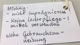 handgeschriebene Notiz der Spenderin