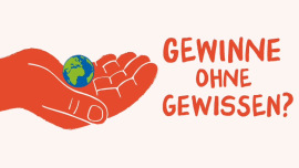 Gewinne ohne Gewissen? Text-Grafik für die Lieferketten-Kampagne 2025