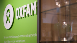 Oxfam-Logo im Oxfam Shop