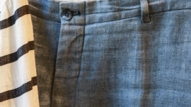 Leinenhosen finden Sie im Oxfam Shop