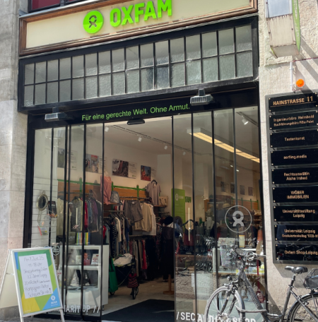 Außenansicht des Oxfam Shop Leipzig