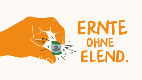 Ernte ohne Elend: Text-Grafik für die Lieferketten-Kampagne 2025 Ernte ohne Elend: Text-Grafik für die Lieferketten-Kampagne 2025
