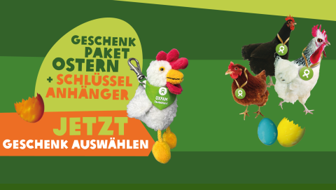Zu Ostern Grußkarten plus Schlüsselanhänger sichern und beste Nester schmücken – denn Spendengeschenke wirken doppelt!