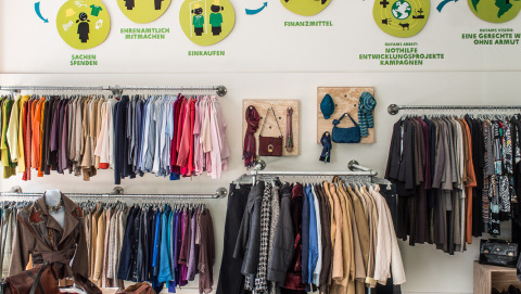 Secondhand-Konzept der Oxfam Shops