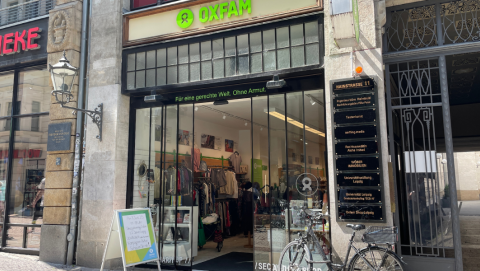 Außenansicht des Oxfam Shop Leipzig