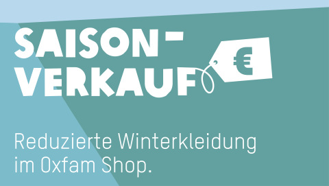 Rabatt beim Winter-Saisonverkauf in den Oxfam Shops